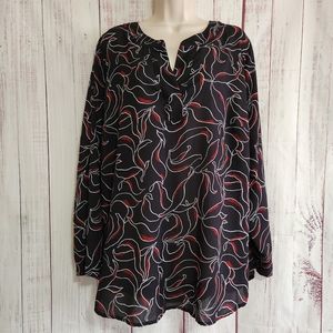 Liz Clairborne Long Sleeve Sheer Blouse 1X